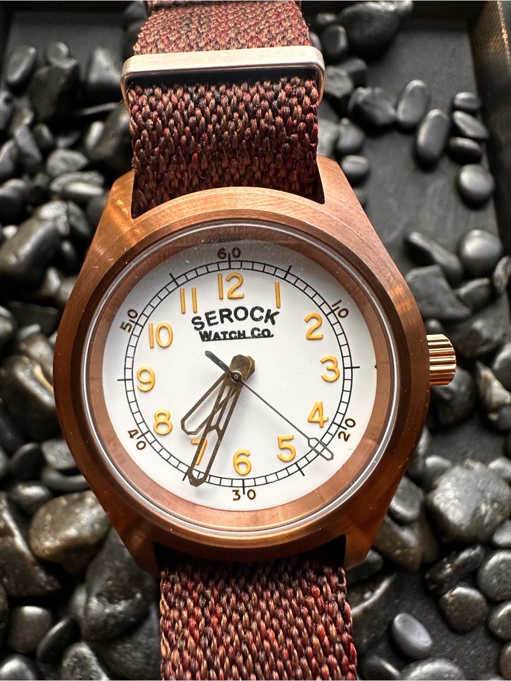 SeikoMod Solid Bronze Field Watch  with White Dial